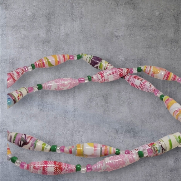 Jewelry - Multi- Colored Paper Bead Necklace